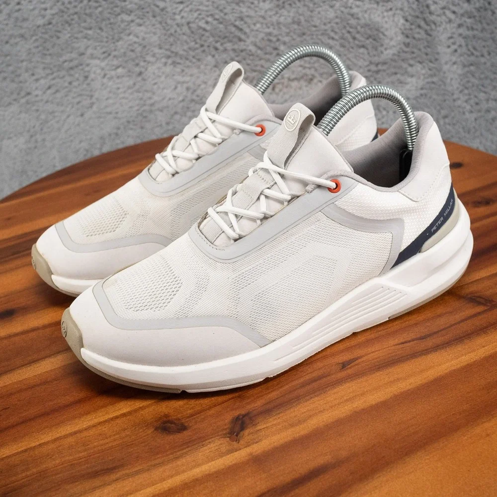 Peter Millar Camberfly Sneaker Mens 8 Grey White MA23EF30 Mesh Slip On